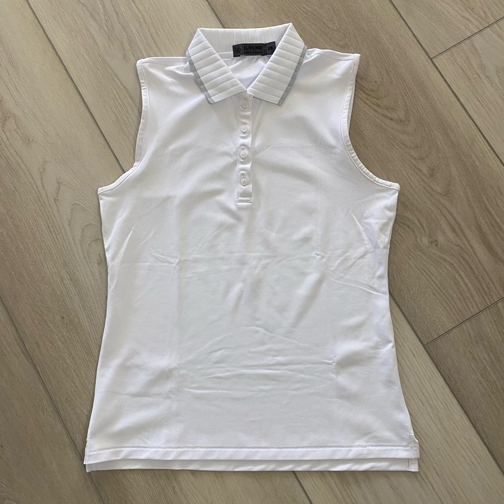 GFore white sleeveless polo